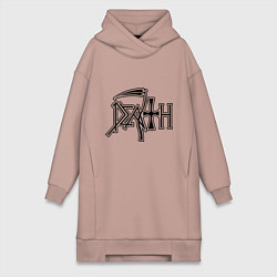 Женское худи-платье Death (смерть), цвет: пыльно-розовый