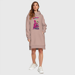 Женское худи-платье HM: Hooking Over People?, цвет: пыльно-розовый — фото 2