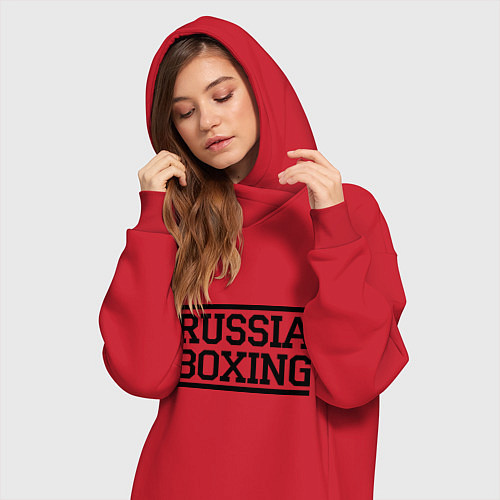 Женская толстовка-платье Russia boxing / Красный – фото 3