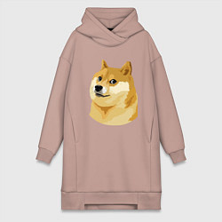 Женское худи-платье Doge, цвет: пыльно-розовый