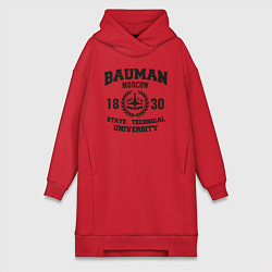 Женское худи-платье BAUMAN University, цвет: красный
