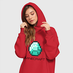 Женское худи-платье Minecraft Diamond, цвет: красный — фото 2