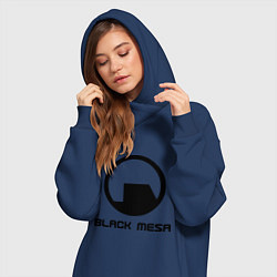 Женское худи-платье Black Mesa: Logo, цвет: тёмно-синий — фото 2