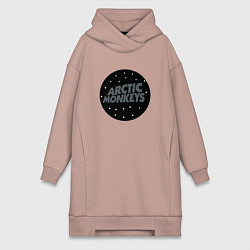 Женское худи-платье Arctic Monkeys: Black, цвет: пыльно-розовый