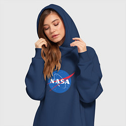 Женское худи-платье NASA: Logo, цвет: тёмно-синий — фото 2