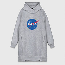 Женское худи-платье NASA: Logo, цвет: меланж