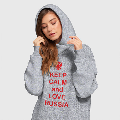 Женская толстовка-платье Keep Calm & Love Russia / Меланж – фото 3