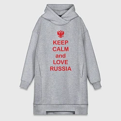 Женская толстовка-платье Keep Calm & Love Russia