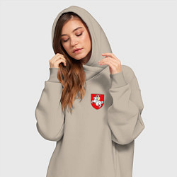Женское худи-платье Погоня: герб, цвет: миндальный — фото 2