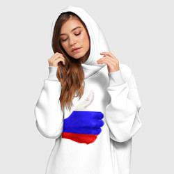 Женское худи-платье Россия мне нравится!, цвет: белый — фото 2