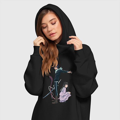 Женская толстовка-платье Бездомный бог / Черный – фото 3