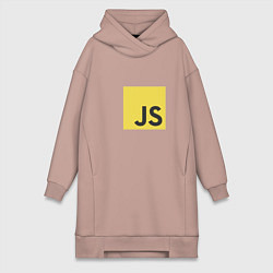Женское худи-платье JS return true; (black), цвет: пыльно-розовый