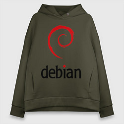 Женское худи оверсайз Debian