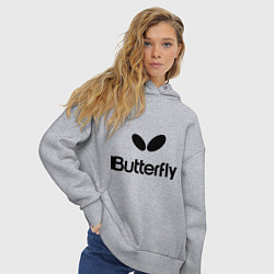 Толстовка оверсайз женская Butterfly Logo, цвет: меланж — фото 2