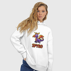 Толстовка оверсайз женская Spyro: 8 bit, цвет: белый — фото 2