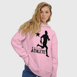 Толстовка оверсайз женская Лёгкая атлетика цвета светло-розовый — фото 2