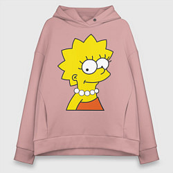 Толстовка оверсайз женская Lisa Simpson, цвет: пыльно-розовый