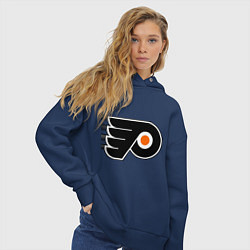 Толстовка оверсайз женская Philadelphia Flyers, цвет: тёмно-синий — фото 2