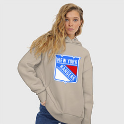 Толстовка оверсайз женская New York Rangers, цвет: миндальный — фото 2