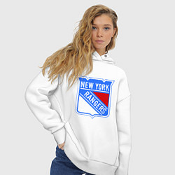 Толстовка оверсайз женская New York Rangers, цвет: белый — фото 2