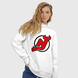 Толстовка оверсайз женская New Jersey Devils, цвет: белый — фото 2