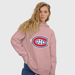 Толстовка оверсайз женская Montreal Canadiens, цвет: пыльно-розовый — фото 2