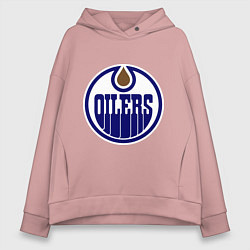 Толстовка оверсайз женская Edmonton Oilers, цвет: пыльно-розовый