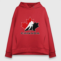 Толстовка оверсайз женская Canada, цвет: красный