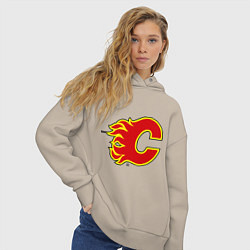 Толстовка оверсайз женская Calgary Flames, цвет: миндальный — фото 2