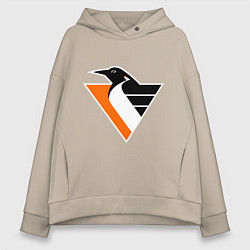 Толстовка оверсайз женская Pittsburgh Penguins, цвет: миндальный