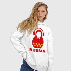 Толстовка оверсайз женская Russia dj, цвет: белый — фото 2