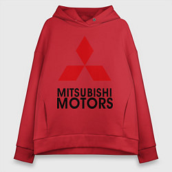 Толстовка оверсайз женская Mitsubishi, цвет: красный