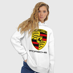 Толстовка оверсайз женская Porsche Stuttgart, цвет: белый — фото 2