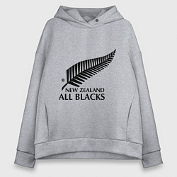 Толстовка оверсайз женская New Zeland: All blacks, цвет: меланж