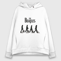 Толстовка оверсайз женская The Beatles: Abbey Road, цвет: белый
