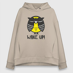 Женское худи оверсайз Owl: Wake up!