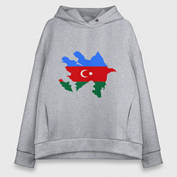 Толстовка оверсайз женская Azerbaijan map, цвет: меланж
