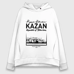 Толстовка оверсайз женская Kazan: Republic of Tatarstan, цвет: белый