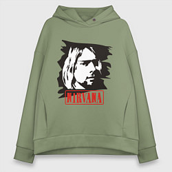 Женское худи оверсайз Nirvana: Kurt Cobain