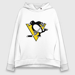 Толстовка оверсайз женская Pittsburgh Penguins, цвет: белый