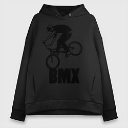 Толстовка оверсайз женская BMX 3, цвет: черный