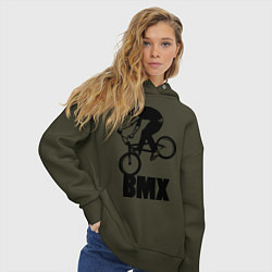 Толстовка оверсайз женская BMX 3, цвет: хаки — фото 2
