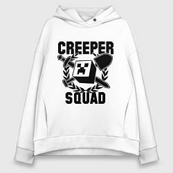 Толстовка оверсайз женская Creeper Squad, цвет: белый