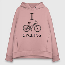 Женское худи оверсайз I love cycling