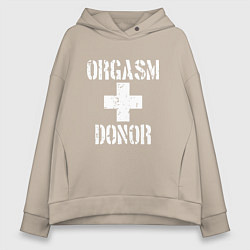 Толстовка оверсайз женская Orgasm + donor, цвет: миндальный