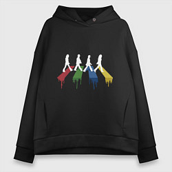 Толстовка оверсайз женская Beatles Color, цвет: черный