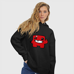 Толстовка оверсайз женская Super Meat Boy, цвет: черный — фото 2