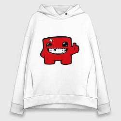 Толстовка оверсайз женская Super Meat Boy, цвет: белый