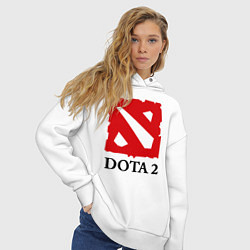 Толстовка оверсайз женская Dota 2: Logo, цвет: белый — фото 2