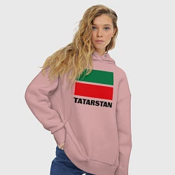Толстовка оверсайз женская Флаг Татарстана, цвет: пыльно-розовый — фото 2